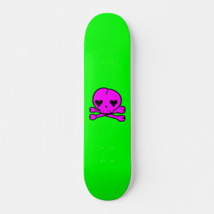 Skateboard Crâne Mignon Gothique Lolita Vert & Rose
