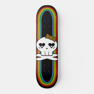 SKATEBOARD CRÂNE MIGNON KAWAII DECK ARC-EN-CIEL
