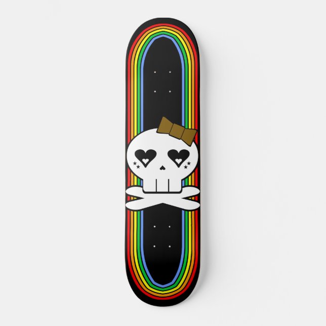 SKATEBOARD CRÂNE MIGNON KAWAII DECK ARC-EN-CIEL (Recto)