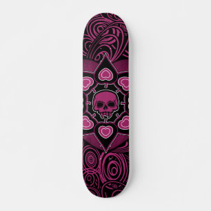 Skateboard Crâne rose