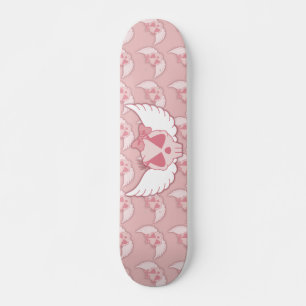 Skateboard Crâne rose avec planche à roulettes