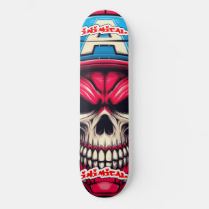Skateboard Crâne rouge inimitable