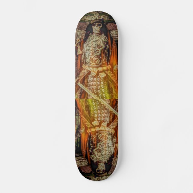Skateboard crâne samouraï japonais de samouraïs d'armure de (Recto)