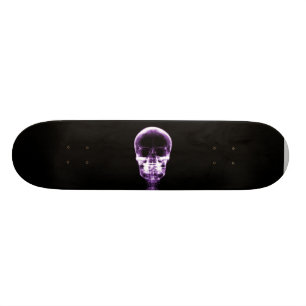 SKATEBOARD CRÂNE SQUELETTIQUE DE VISION DE RAYON X - POURPRE