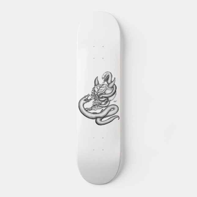 Skateboard Crâne - têtes de diable avec serpent (Recto)