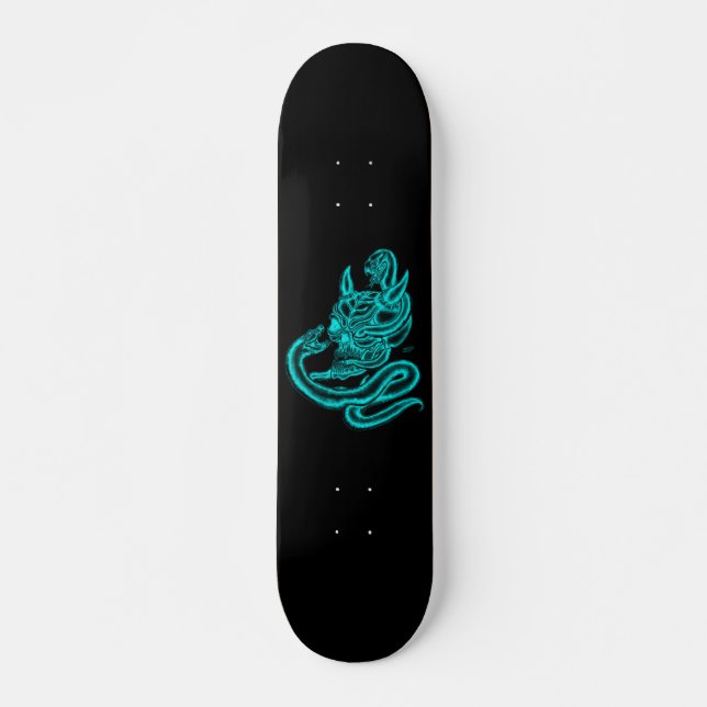 Skateboard Crâne - têtes de diable avec serpent (Devant)