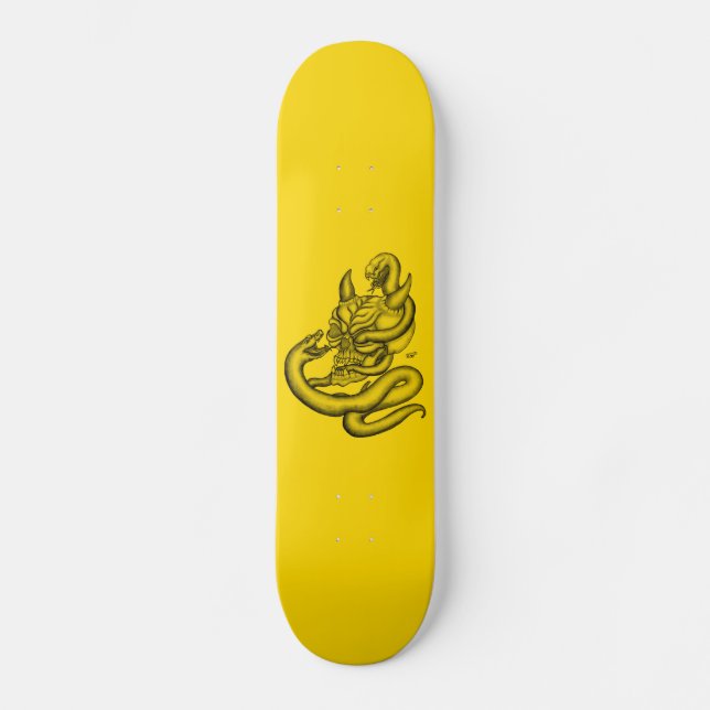 Skateboard Crâne - têtes de diable avec serpent (Recto)