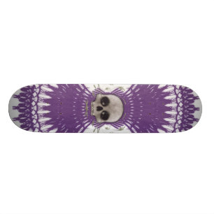 Skateboard Crâne tramé et graphiques radiaux : Planche à