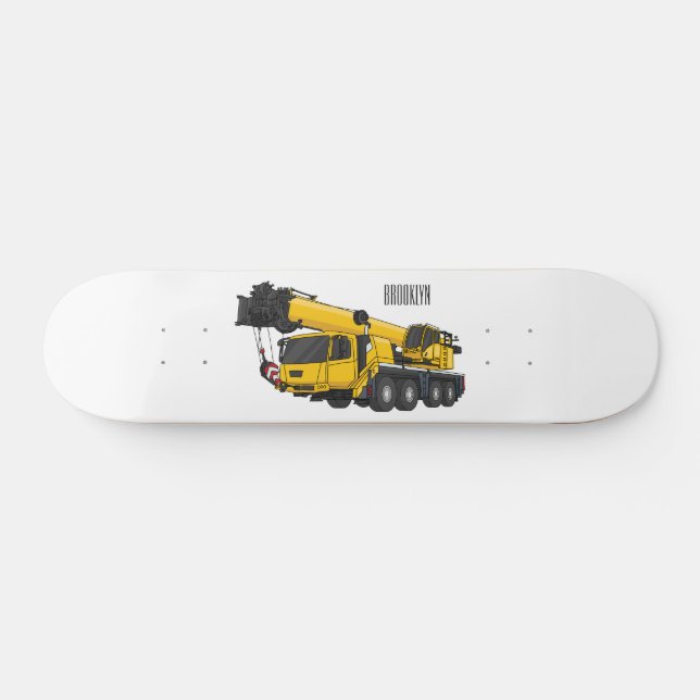 Skateboard Crane truck cartoon illustration (Horz)