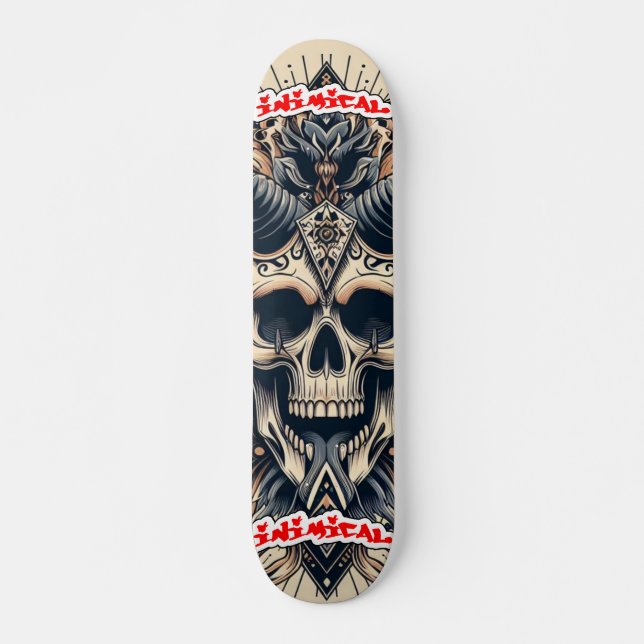 Skateboard Crâne viking inimitable (Devant)