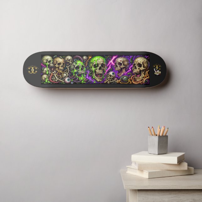 Skateboard Crânes (Art mural (Horz))