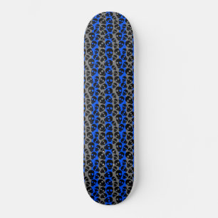 Skateboard Crânes aléatoires Gris bleu rayures