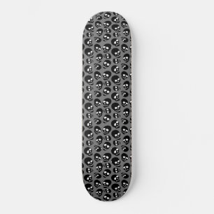 Skateboard Crânes aléatoires noir et blanc