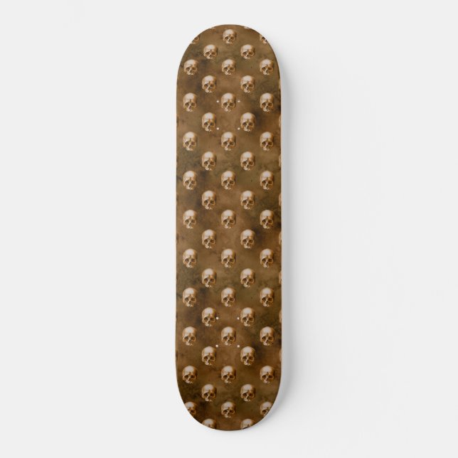 Skateboard Crânes de cuivre gothiques Fond de cuivre  (Recto)