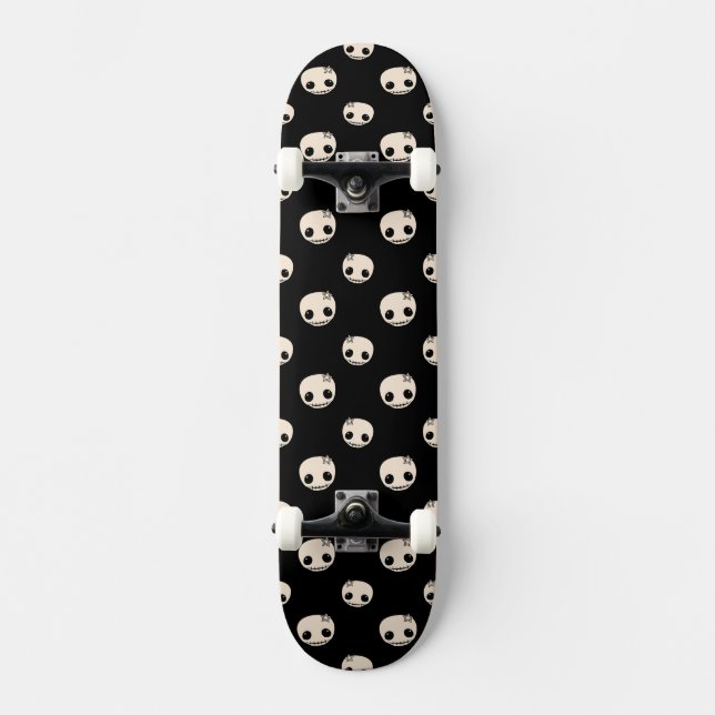 Skateboard Crânes de dessin avec étoile Bow sur Arrière - pla (Recto)