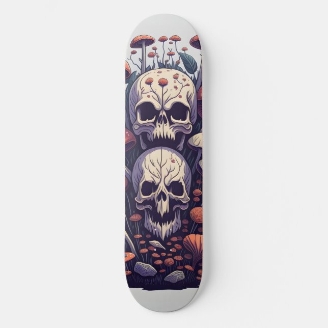 Skateboard Crânes et champignons (Recto)