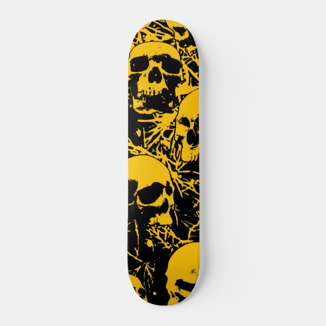 Skateboard Crânes jaunes (Devant)
