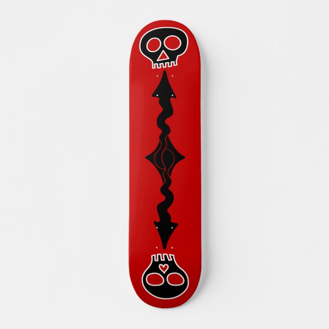 Skateboard crânes noirs (Devant)