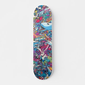 Skateboard Créatures marines psychédéliques colorées