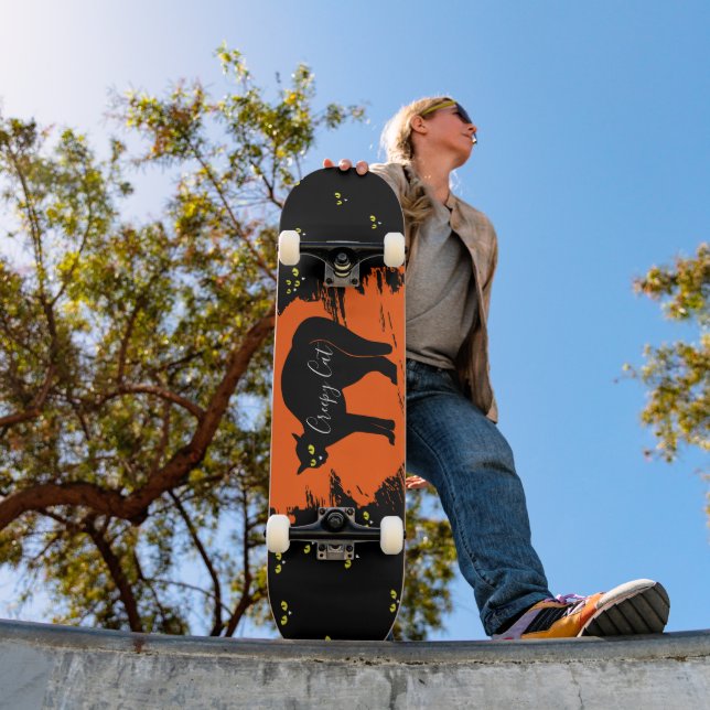 Skateboard Creepy Black Cat (Extérieur 1)