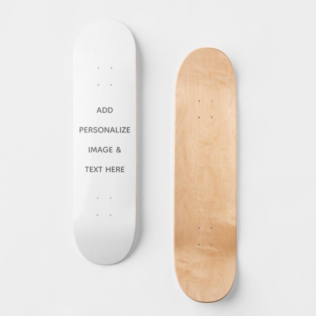 Skateboard Créez votre propre blanc  (Recto)