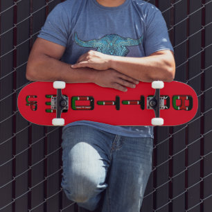Skateboard Créez votre propre modèle à base de noir, rouge et