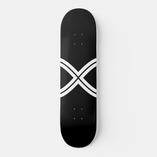 Skateboard Créez votre propre Modèle Infinity noir et blanc (Recto)