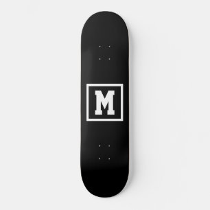 Skateboard Créez votre propre Modèle Monogramme noir et blanc