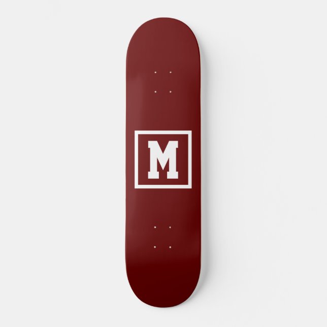 Skateboard Créez votre propre Modèle Monogramme rouge et blan (Recto)