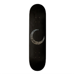 Skateboard Crescent Céleste Noir Et Argent
