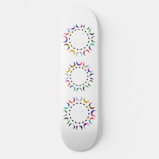 Skateboard Crescent Pride Lunes et Coeurs Noirs (Recto)