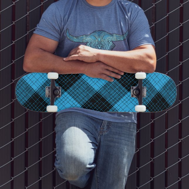 Skateboard Croisé à carreaux bleu noir Buffalo (Extérieur 3)
