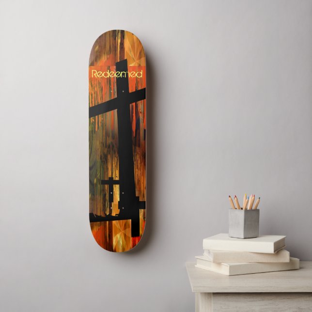 Skateboard Croix Abstraite Chrétienne Rédimée (Art mural)