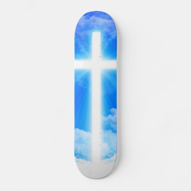 Skateboard Croix de lumière Jésus-Christ chrétien personnalis (Recto)