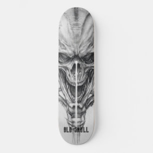 Skateboard Croquis de crâne ancien
