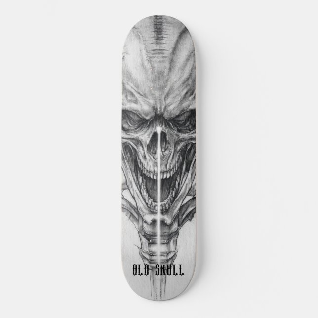 Skateboard Croquis de crâne ancien (Recto)