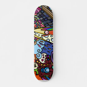 Skateboard Croquis en bande dessinée coloré