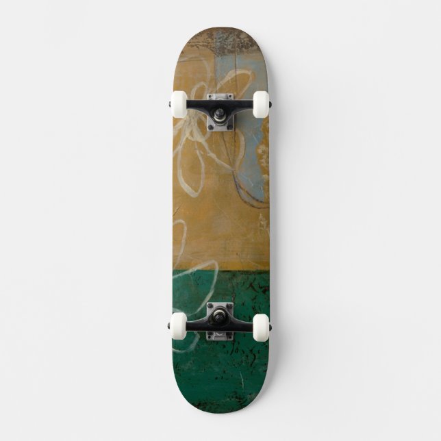 Skateboard Croquis floral avec Fleur sauvage et Plante (Recto)