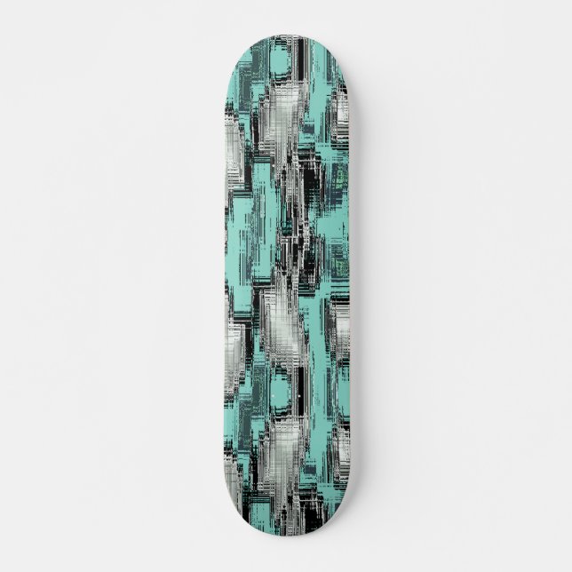 Skateboard Crossed pixelated lines forming abstract squares (Devant)