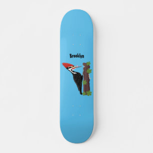 Skateboard Cue drôle Pileated woodpecker dessin d'illustratio