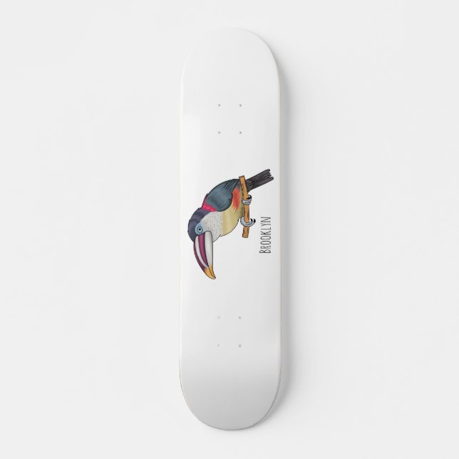 Skateboard Curl crested aracari bird cartoon (Devant)