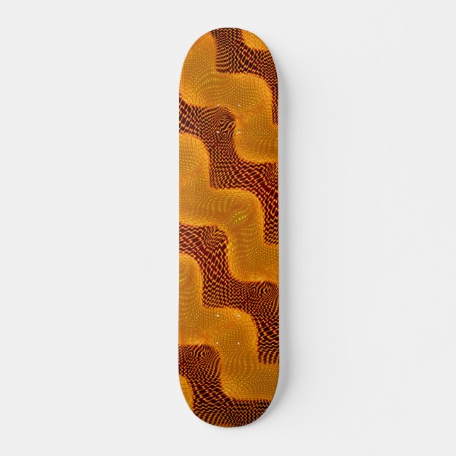 Skateboard Curva laranja e pontos dourados sobre fundo (Devant)
