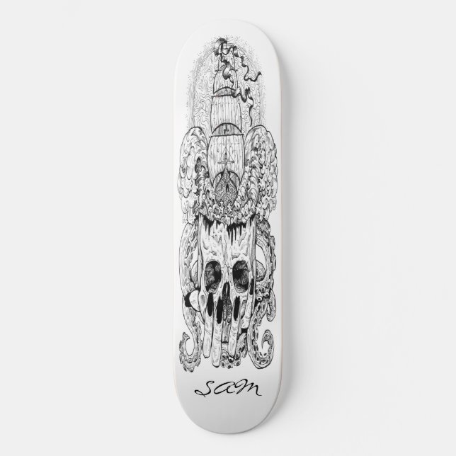 skateboard Custom Skeleton Nautique Pirate King (Recto)