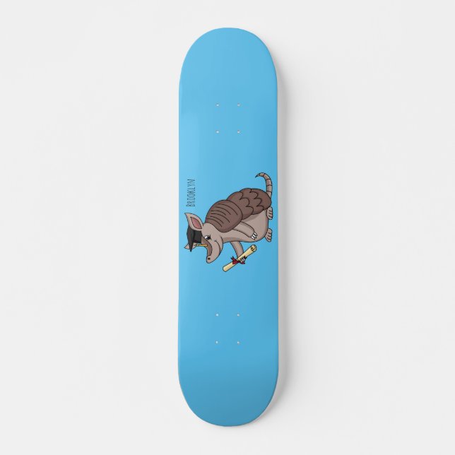 Skateboard Cute armadillo avec dessin animé de la casquette d (Devant)