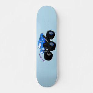Skateboard Cute blue monster truck cartoon illustration