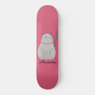 Skateboard Cute Chat Personnalisé
