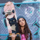 Skateboard Cute Chat Sur Un Arbre En Fleur De Cerise<br><div class="desc">Ce tableau créé par AI présente un chat aux grands yeux mignons dans un arbre en fleurs de cerisiers.</div>