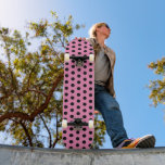 Skateboard Cute Chic Pois rose et noir<br><div class="desc">Polka Dot rose et blanc</div>