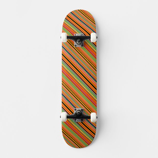 Skateboard Cute coloré natif aztèque tissu design motif (Recto)