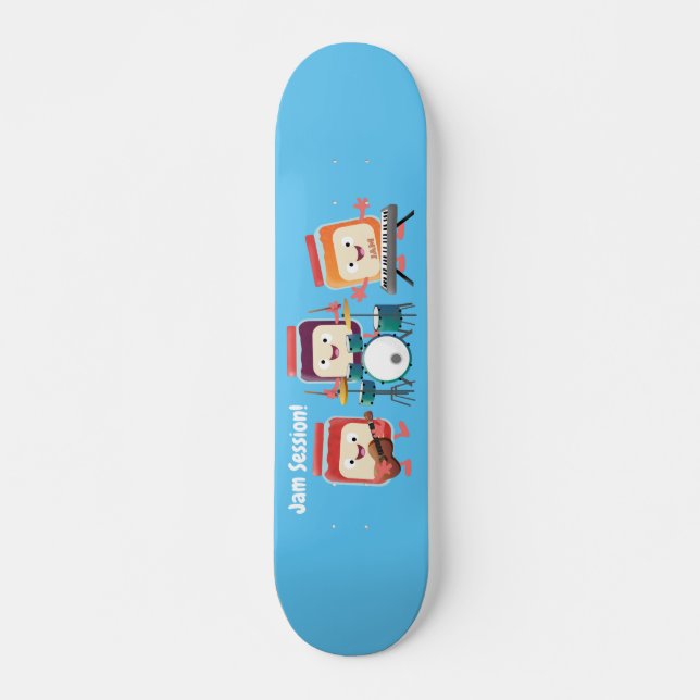 Skateboard Cute confiture session dessin animé musicien humou (Devant)